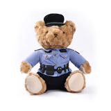 蜀黍家交警小熊公仔警察小熊正品铁骑警官熊反光条骑行服玩偶 威威（25CM+8件套+礼品袋） 默认款