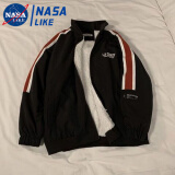 NASALIKE立领羊羔毛情侣外套男棉衣羽绒棉服男冬季痞帅加厚潮牌服痞帅炸街 my06黑色 M (关注店铺礼品)