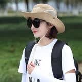 比弗利狼男遮阳帽子夏天透气渔夫帽情侣旅游登山户外盆帽沙滩骑车太阳网帽 卡其色两侧网格登山帽105款 均码尺寸大小可调