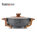 翰乐麦饭石不粘锅多功能一体锅少油烟电炒锅电蒸锅家用炒菜电火锅大容量5-7人 6L 电火锅32CM