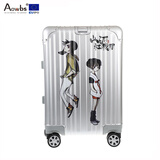 Aowbs欧盟品牌铝镁合金拉杆箱轻音万向轮旅行箱男女商务登机行李箱 腾讯动漫山河版 20英寸 登机箱