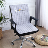 正诺四季通用布艺连体椅子坐垫靠背一体防滑办公电脑餐桌椅连体座垫套 连体猫咪头灰（不含椅子） 【办公椅建议】45*135cm 带绑带