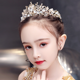 颖贝尔儿童节礼物皇冠女童生日头饰发箍冰雪公主女孩派对演出发饰王冠 金白色（礼盒款）