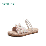 热风（Hotwind）夏季新款女士百搭平底两穿凉鞋沙滩碎花时尚凉拖女外穿 温柔碎花（米粉3612） 37