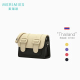 MERIMIES麦瑞迷官方 泰国剑桥包拼色mini小包包斜挎包邮差包女 迷你黑白拼（国内现货）