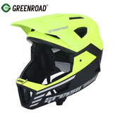 GREENROAD绿道越野头盔山地自行车轻蜂速降林道可拆卸全盔骑行机车儿童成人男女 新品-荧光黄+双肩布袋送风镜 M码（54-58CM）帽檐下巴可拆卸