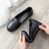 夜雨（NightRain）妈妈鞋真皮单鞋中老年人女鞋子奶奶防滑软底春秋新款老人中年皮鞋 黑色5520女单鞋 36 (230mm) 软底防滑