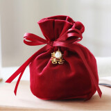 青苇 丝绒喜糖袋 结婚用品糖袋婚礼婚庆伴手礼盒 仙女袋6个装红色
