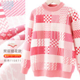 多妙屋女童毛衣儿童秋冬新款纯棉针织毛线衣大童高领打底衫10871粉色150