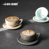 MHW-3BOMBER轰炸机咖啡泽田杯 陶瓷杯意式咖啡杯 专业拿铁艺术拉花杯压纹 【加厚杯口】泽田杯-火山灰280ML