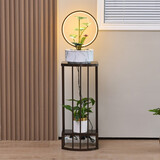 天通泰流水喷泉风水轮招财摆件客厅办公室桌面电视柜循环水景观乔迁送礼 白色+底座