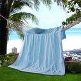 恒源祥老式毛巾被纯棉单人双人线圈纯色全棉毛巾毯空调毯夏天薄款儿童毯 【蓝色】100%全棉丨老式毛圈 200cm*150cm