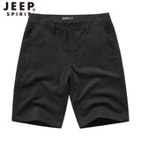 吉普（JEEP）短裤男新款五分裤男士棉质纯色休闲短裤中青年宽松大码百搭中裤 黑色 33 （135-145斤）