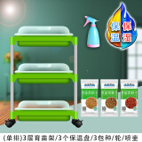 水生田豆芽发芽盆芽苗菜育苗托盘无土栽培水培蔬菜设备豌豆种植育苗盘 【3层架】3盘+3豆+轮+壶
