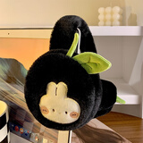 QUEEN TRIP毛绒耳罩女秋冬可爱兔子冬季保暖护耳套可折叠学生骑行加厚耳捂 黑色-兔子耳罩