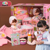 mimiworld睡觉觉换装娃娃仿真婴儿床玩具女孩过家家儿童玩具小女孩生日礼物