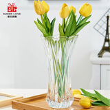 爱已装糖 中式凤尾竹25cm水晶玻璃艺术花瓶绿植水培容器客厅装饰生日礼物