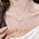 老凤祥紫藤花纯足银999项链女士新款吊坠饰品生日纪念日礼物送女友老婆 项链女2025新款*写贺卡/定制刻字