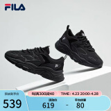FILA斐乐女鞋跑步鞋火星二代复古老爹鞋运动鞋休闲慢跑鞋MARS Ⅱ 黑色-BK-F12W141116F 35.5