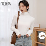 雪茜曼打底衫女春季半高领基础打底衣高弹修身显瘦内搭纯色百搭长袖内衣