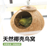 高能鹦鹉虎皮鹦鹉椰子壳鸟窝鹦鹉窝鸟巢窝鹦鹉繁殖箱珍珠椰壳鸟窝户外草窝 【未打磨】特大号16以上链条款