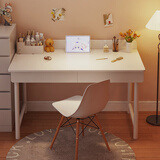 人文成家梳妆台卧室现代简约小户型化妆桌网红化妆台可收纳抽屉一体书桌子 【桌椅套装】双抽140CM+梳妆椅
