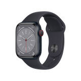 Apple Watch Series 8 智能手表GPS+蜂窝款41毫米午夜色铝金属表壳午夜色运动型表带S8 MNHW3CH/A