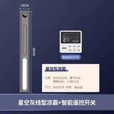 奥华科朗（AOUROO）10x90cm极窄线型凉霸贯穿式高颜值厨房电风扇照明换气吹风 星空灰线型套餐+遥控开关