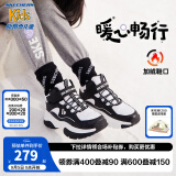 Skechers斯凯奇童鞋男女童棉鞋冬季防滑儿童加绒运动鞋中帮棉靴302527L 鞋口加绒/白色/黑色/WBK 33.5码