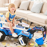 维茵儿童电动挖掘机挖挖机可坐可骑模型大号1-5岁宝宝男孩玩具挖土车 全电动挖臂美国队长-单驱动