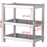 加厚不锈钢厨房置物架两层烤箱架锅架落地收纳架多层货架储物架子 加厚 高90三层(层距可调) 长80宽35
