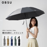 obsu日本不湿伞晴雨两用反向遮阳防晒折叠伞 灰色 不湿伞