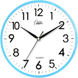 康巴丝（Compas）挂钟 创意简约钟表客厅石英钟表挂墙时钟 c2855 蓝色 26cm