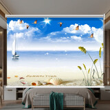 旺厨坊 山水画卷帘古典风景房间书房办公室背景遮光窗帘手拉免打孔拉式 中式风景4 免打孔