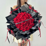馨长存鲜花速递玫瑰花束送女友老婆生日礼物全国鲜花同城配送 33朵红玫瑰新款花束