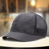 拂晓阁（fuxiaoge）夏季短檐鸭舌帽小沿网帽速干棒球帽夏天防晒透气遮阳帽子短沿短舌 灰色5CM半网纱蜂窝布速干 均码 可调节(55-60厘米)