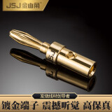 JSJ 香蕉头 音箱插头 音响 音箱线 4MM插头 喇叭线 音频线纯铜 连接头 T-292B  黑色
