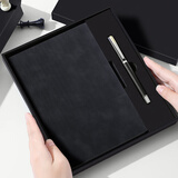 佐澜哲 教师节礼物A5商务笔记本本子礼盒可定制高颜值记事本文具送男女老师伴手礼企业会议记录本 黑色