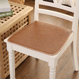 原梦城堡夏季椅子垫凉席坐垫办公室冰丝藤椅垫汽车座垫坐垫夏天餐椅垫凉垫 咖藤椭圆 45x45cm含系带