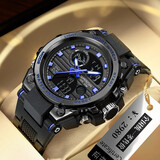 SANDA手表男学生运动青少年初中生高中生闹钟电子手表开学礼物739黑蓝