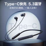 唐麦（Tonemay） N18蓝牙耳机挂脖式运动耳机颈挂式无线降噪跑步长续航入耳式手机耳机 炭晶黑 蓝牙5.3|运动防汗 标配