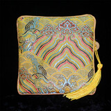 张家大院织锦云锦零钱包中国风特色出国小礼品送老外手工小饰品旅游纪念品 云方包-明黄