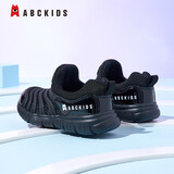 ABC KIDS毛毛虫童鞋春夏男女童鞋轻便软底中小童宝宝鞋一脚蹬休闲运动鞋潮 黑色(夏季) 28 码适合脚长约16.5cm