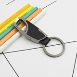 华饰汽车钥匙扣男士防丢腰挂皮质扣创意钥匙圈环金属挂件用品枪黑色