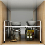 格拉菲亚不锈钢下水槽架厨房置物架锅架伸缩储物架可调节收纳架橱柜分层 30侧宽-33高单层-配3钢板