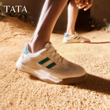 他她（TATA）男士阿甘男鞋复古德训鞋男运动休闲鞋厚底板鞋小白鞋PCB01AM5 米/绿 40