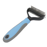 康贝尼宠物开结梳狗梳子猫梳除毛梳边牧金毛萨摩猫咪梳毛去浮毛猫狗用品 蓝色/大号