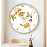 BBA挂钟新中式心想事橙客厅12英寸书房卧室餐厅家用创意钟表时钟 