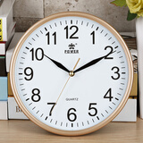 POWER挂钟现代简约客厅创意钟表卧室圆形石英时钟家用个性免打孔挂表 23008A金色楷体字 直径25厘米