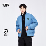 森马森马棉服男春秋季外套宽松三防科技感棒球领运动风衣多穿 牛仔蓝80317 170/88A/M
